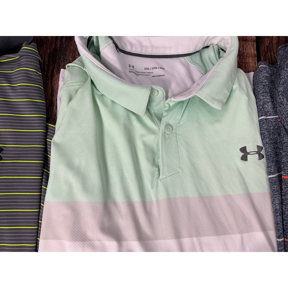 Under Armour Men's 2XL Loose Fit Polo Shirt Lot of 6 Performance Golf HeatGear - Picture 6 of 14